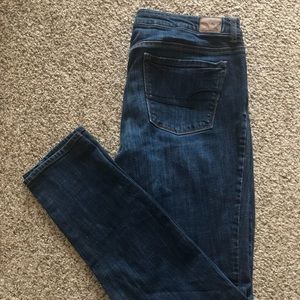 American Eagle Hi-Rise Skinny Stretch Dark Jeans